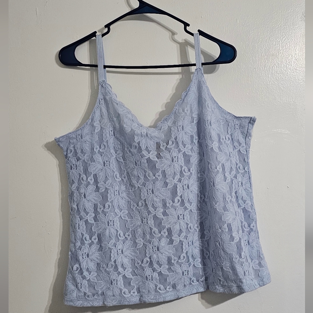 Avenue Babydoll Lace Camisole Women's 18/20 Blue Boho Lined Layering Y2K